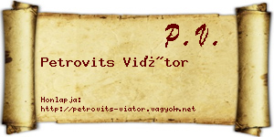 Petrovits Viátor névjegykártya
